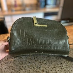 Green faux leather